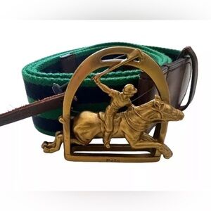 Polo Ralph Lauren EQUESTRIAN STIRRUP BUCKLE Stripe Belt NWT
